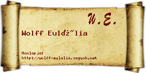Wolff Eulália névjegykártya
